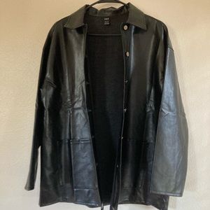 SHEIN black leather jacket, size: S